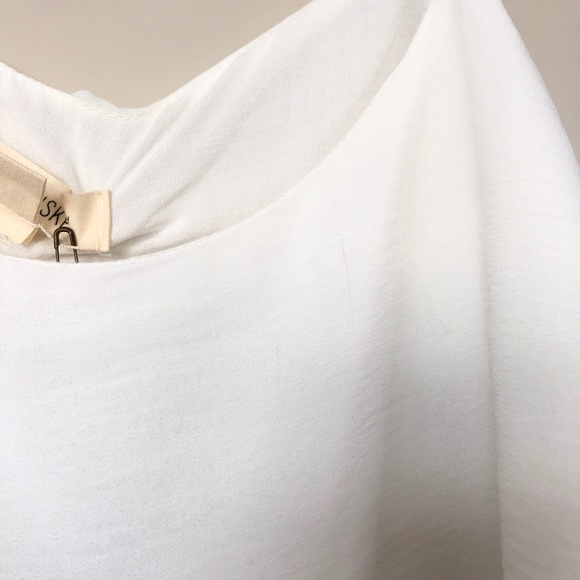 Lace + Whiskey Ivory White Silky Layered Crop Top - Picture 3 of 3